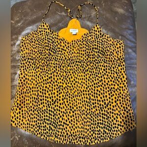 J. Crew spotted racer back blouse